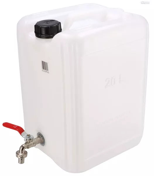 20-Liter-Wassertank mit Metallhahn, weiß