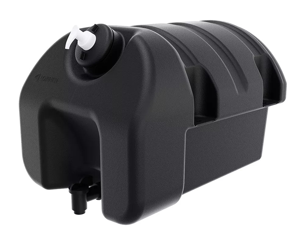 Wassertank mit Spender und Wasserhahn 30 l Schwarz 421 x 342,5 x 332 mm - LOKHEN
