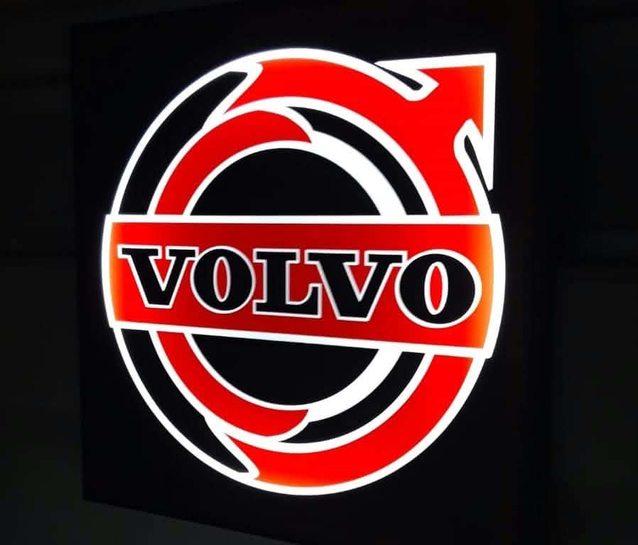 Led Rückwandschild 50 x 50 cm Volvo