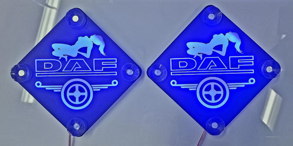 LED-Kleine Embleme für Windschutzscheibe 16 x 16 cm , Passt für LKW Daf