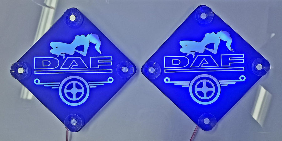 LED-Kleine Embleme für Windschutzscheibe 16 x 16 cm , Passt für LKW Daf