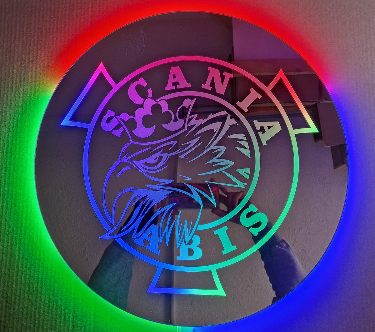 Spiegel , Rückwandschild Beleuchtung für Ihren, Lkw 50 x 50 cm , Passt für Scania