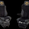 BEZÜGE MAN TGX TGS 2007- PRESTIGE FAHRERSITZ ISRI ARMLEHNEN RÜCKENLEHNE GLEICH (BEIFAHRERSITZ OHNE GURT) SCHWARZ KUNSTLEDER/SCHWARZER VELOUR