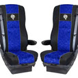 SITZBEZÜGE DAF XF 105/106 2012- (LOT-SITZE) 1+1, 2 GURTE, BLAU