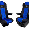 SITZBEZÜGE MB ACTROS 4 1+1,2 SITZGURTE 2011- (BEIFAHRERSITZ N/DÄMPFEND) BLAU