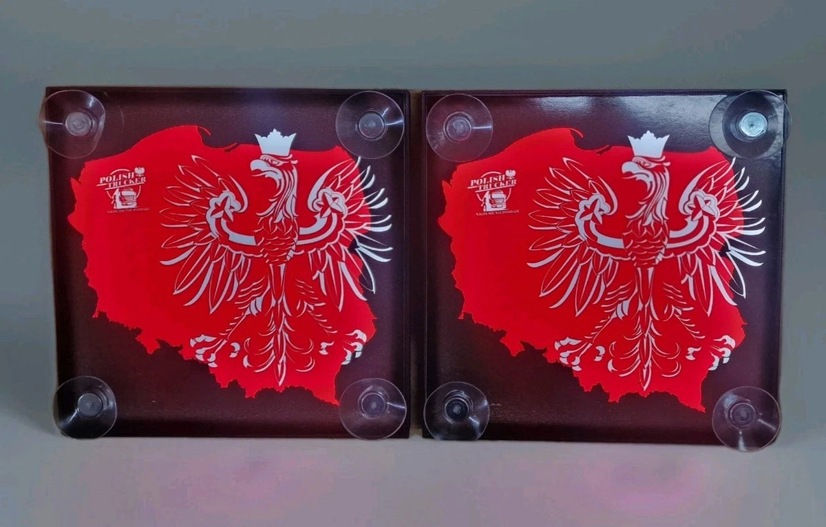 Beleuchtung für Windschutzscheibe 16 x 16 cm mit Polnische Flagge