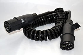 Elektrowendel mit Kunststoffstecker, 4,5 m, 7-polig, ohne Stift (N)