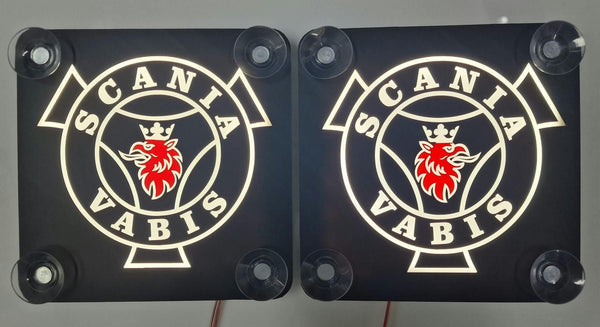 LED-Embleme für Windschutzscheibe 16 x 16 cm , Passt für Scania