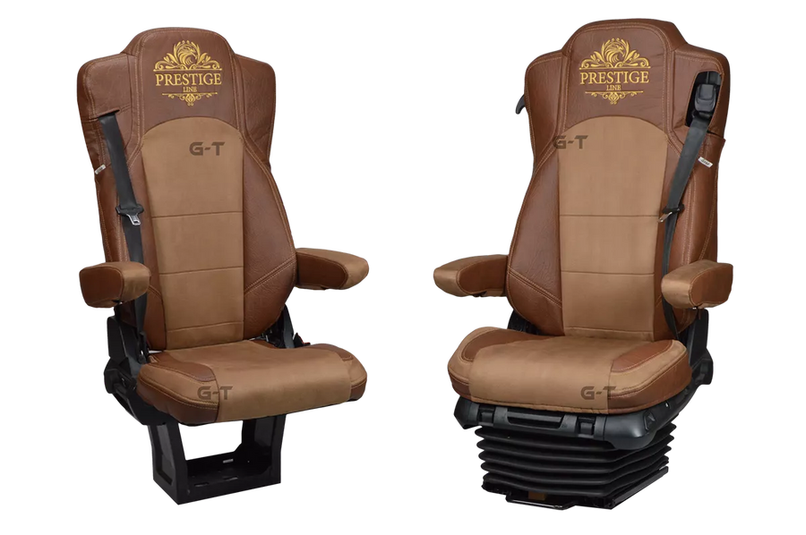 SITZBEZÜGE MB ACTROS 4/5 2011- (BEIFAHRERSITZ OHNE/GEFEDERT) KUNSTLEDER BRAUN/VELOURS BRAUN