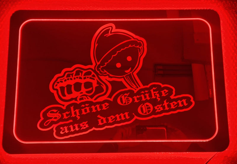 Led Spiegel, Rückwandschild 60 x 40 cm Grüße  (L043)