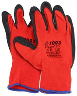 ARBEITSHANDSCHUHE L "9" LATEX ROT GUMMI