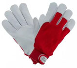 ARBEITSHANDSCHUHE ZIEGENLEDER 10" MIT KLETTVERSCHLUSS ROT