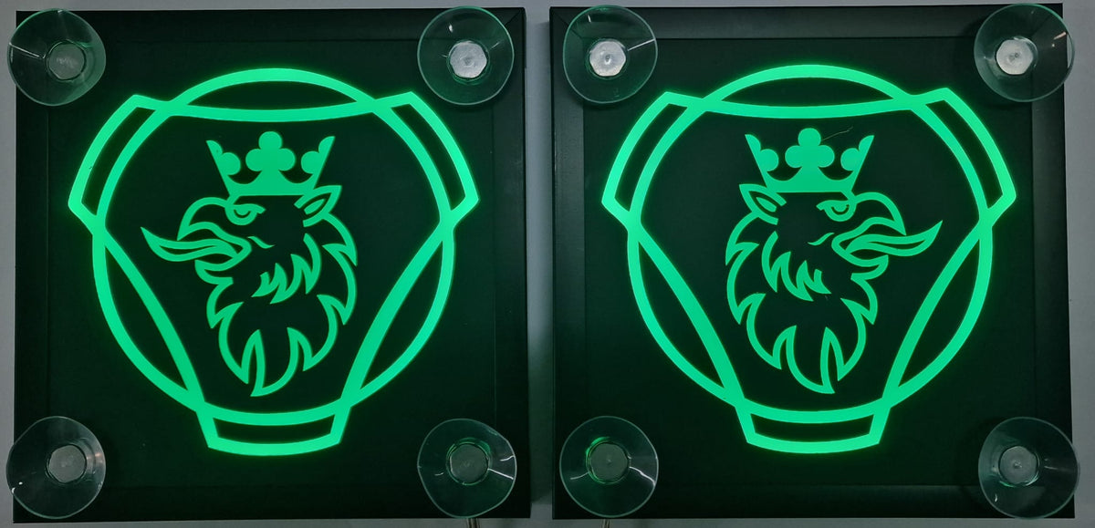 LED-Embleme für Windschutzscheibe 16 x 16 cm , Passt für Scania