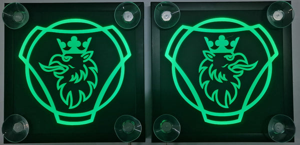 LED-Embleme für Windschutzscheibe 16 x 16 cm , Passt für Scania