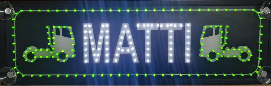 LED-Namensschild für die Windschutzscheibe Ihres LKW 48 x 15 cm (023)