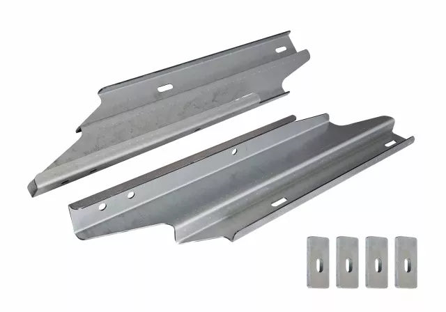Werkzeugkastenhalter zum Aufhängen an Zurrgurten, verzinkt, 2 Halterungen + 4 Kunststoffblöcke