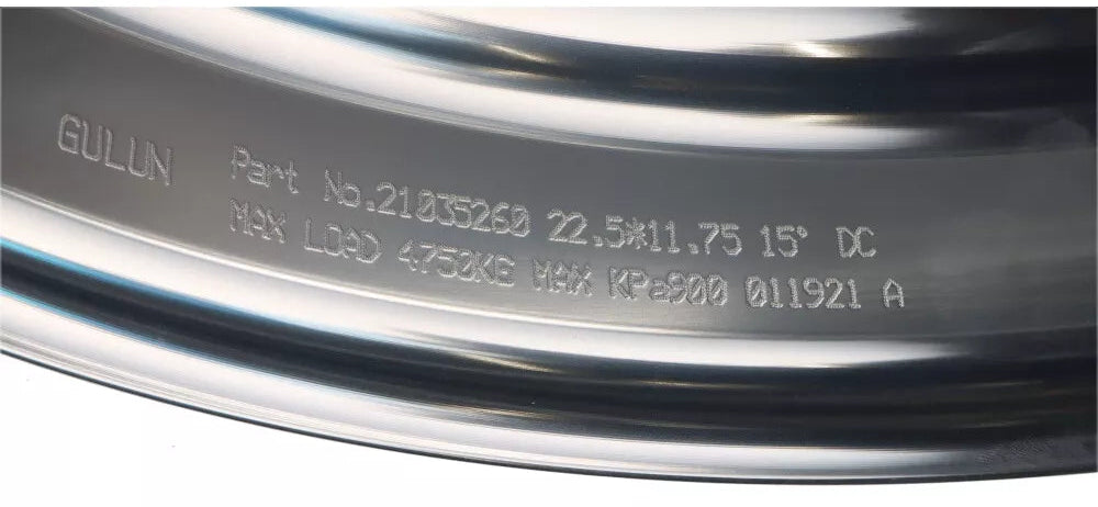 Aluminium-Felge 22,5x11,75 Zoll mit ET120 Versatz und OT26 Lochkreis